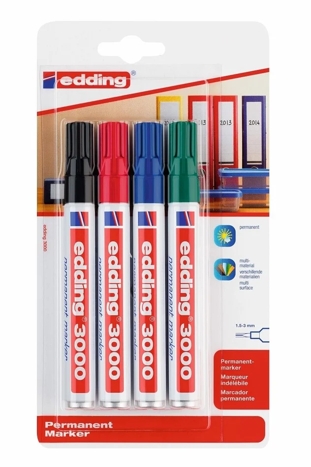 Edding Permanent Marker 3000 sortiert