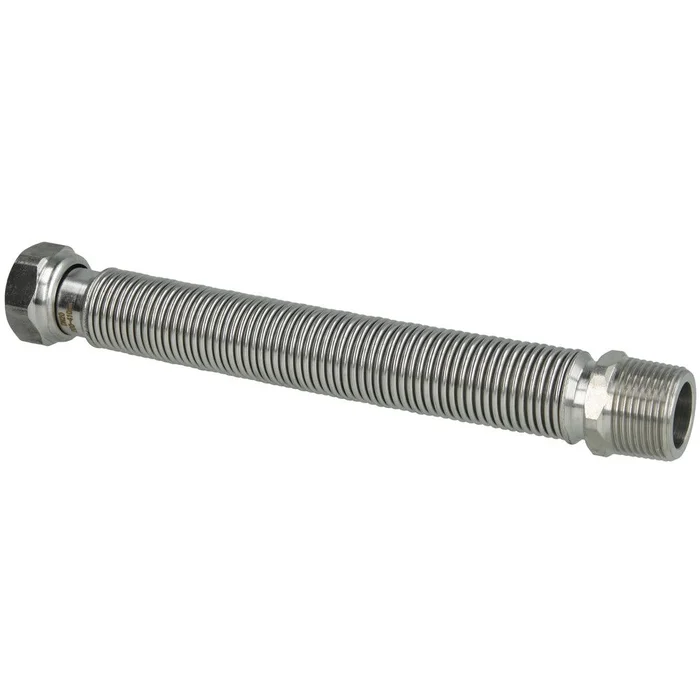Edelstahlwellrohr Flexrohr flexibel ausziehbar 3/4″ 200 – 410 mm mit Dichtung