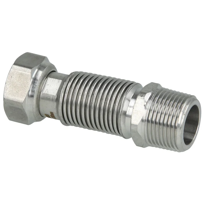 Edelstahlwellrohr Flexrohr flexibel ausziehbar 3/4″ 75 – 130 mm mit Dichtung