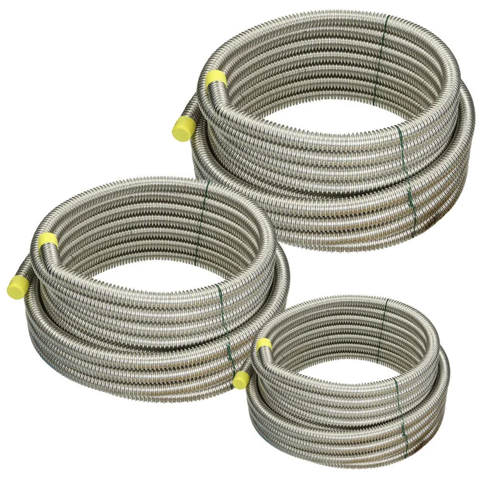 Edelstahlwellrohre flexibel 1.4404 für Wärmepumpen Heizungs Solar Kälteanlagen