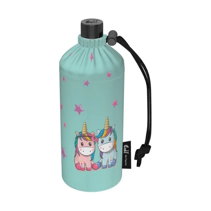 Emil die Flasche 400ml Trinkflasche isoliert mit Flaschenbeutel | Einhorn