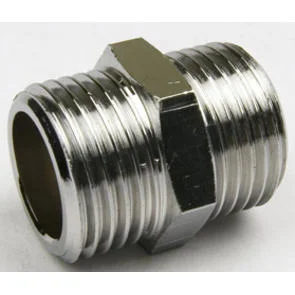 Ezze Sechskantnippel Außengewinde, G10. Verchromt.