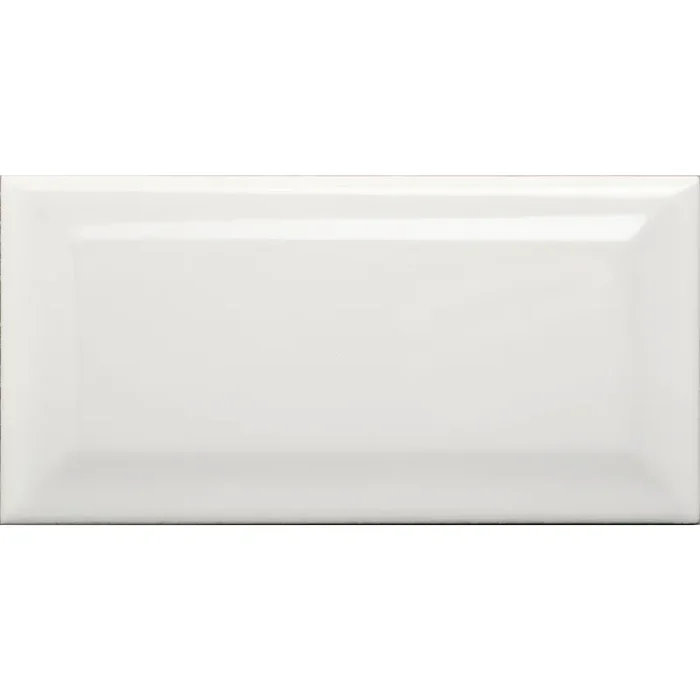 Facette Metro Weiß Wandfliese glasiert, glänzend Rundkante 7,5x15x0,7