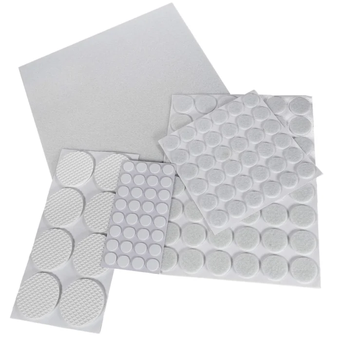 Filzgleitersatz 125 teilig weiß rund, Filz Zuschnitt