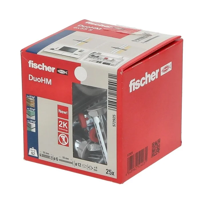 Fischer DuoHM Hohlraumdübel mit Panhead-Schraube 6 x 55 mm 572925 VPE 25 Stück