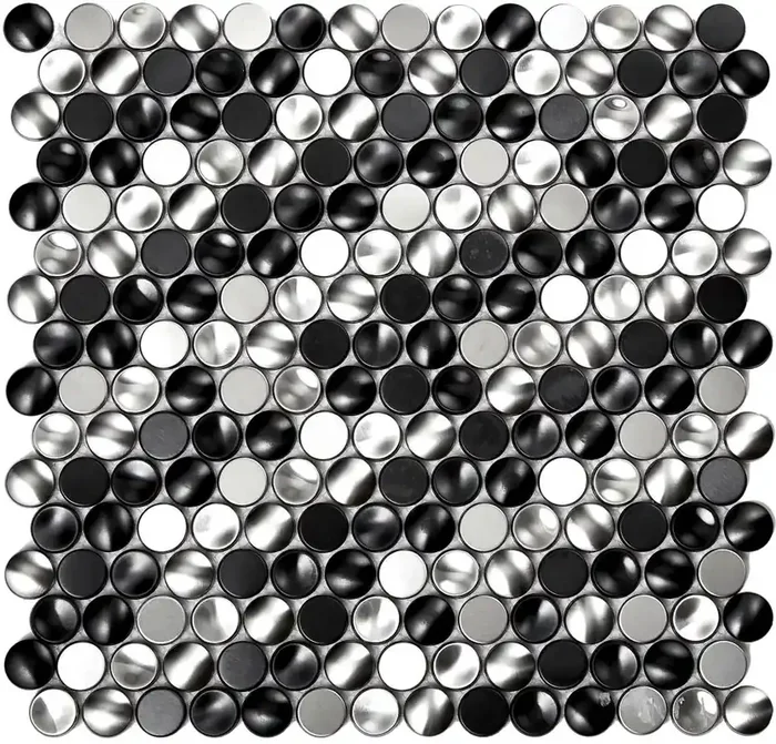 FKEU Kollektion Decorato Metall Schwarz Silbe Mosaikfliese 30×30/0,92 Art.-Nr. FKEU0993554
