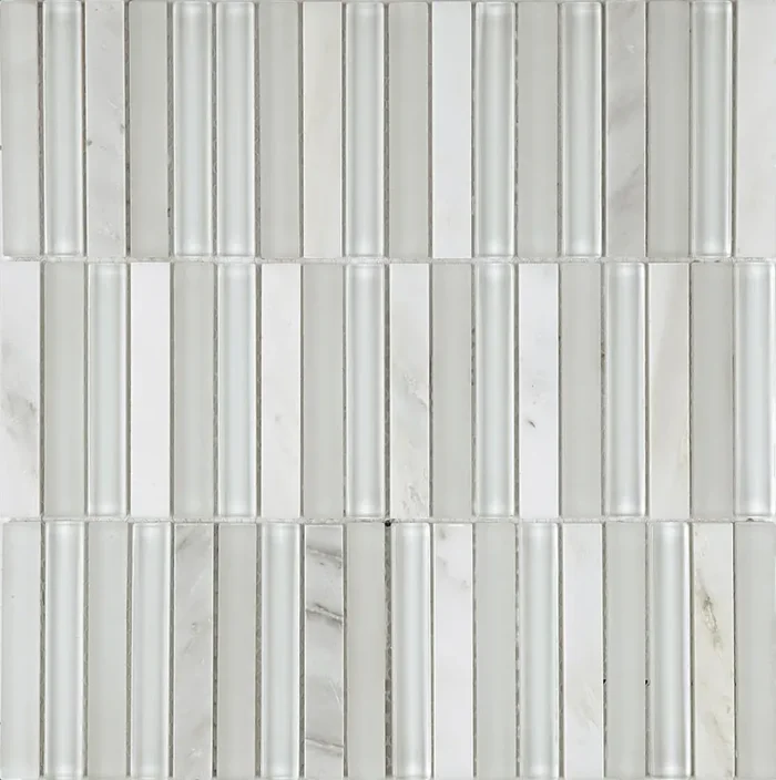 FKEU Kollektion Decorato Weiss Marm Glas Mosaikfliese 30×30 Art.-Nr. FKEU0993558