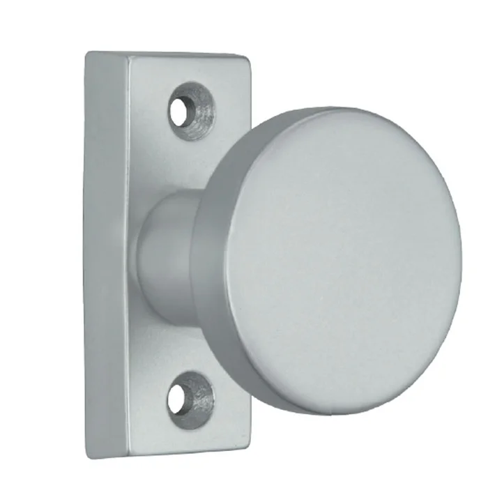 Flachknopf fest, oder festdrehbar auf kantiger Rosette, Schraublochabstand 50 mm