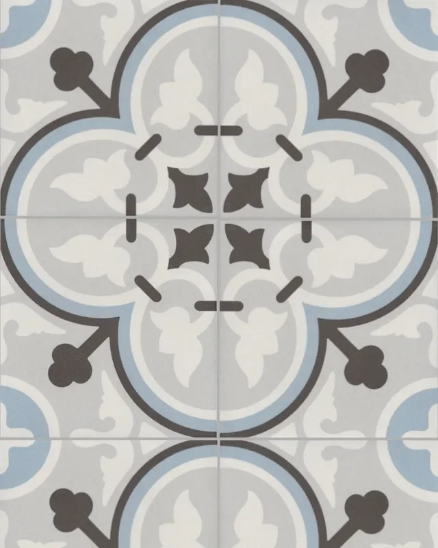 Flavie Bleu 20×20 cm Zementfliesen Optik – Jugendstil Fliesen