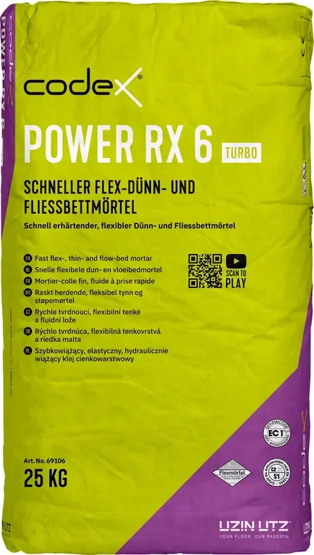 Flex-, Dünn- und Fließbettmörtel Power RX6 Turbo 25kg