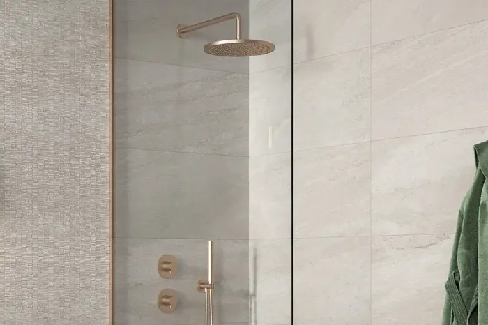 Fliese Natursteinoptik creme helles beige 30×30 cm „Ultrablock White“ natürliche Steinoptik rektifiziert