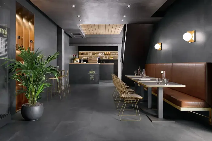 Fliese Natursteinoptik schwarz 120×120 cm „Unionstone Mustang“ Steinoptik rektifiziert