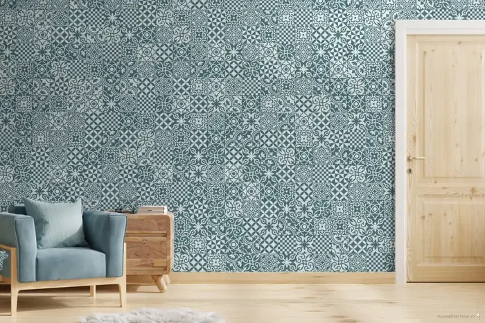 Fliese Patchwork Dekor Zementoptik blau 20×20 cm „Contrasti Ottanio Decoro Mix“ Ragno by Marazzi