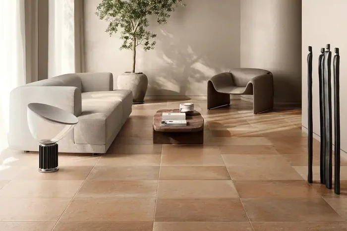 Fliese Terracotta-Optik 60×60 cm orange „Italica Terra Dolce“ mediterrane Cotto-Steinoptik