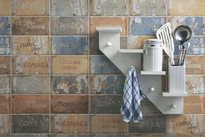 Fliese Vintage Dekor Retro bunt „CIR Havana Cuba libre Mix 10x20cm“ 12 Muster nach Zufallsprinzip