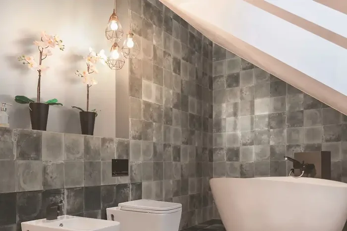 Fliese Vintage Rustikal Zementfliesen-Optik grau 20x20cm „Miami Dust Grey“ CIR