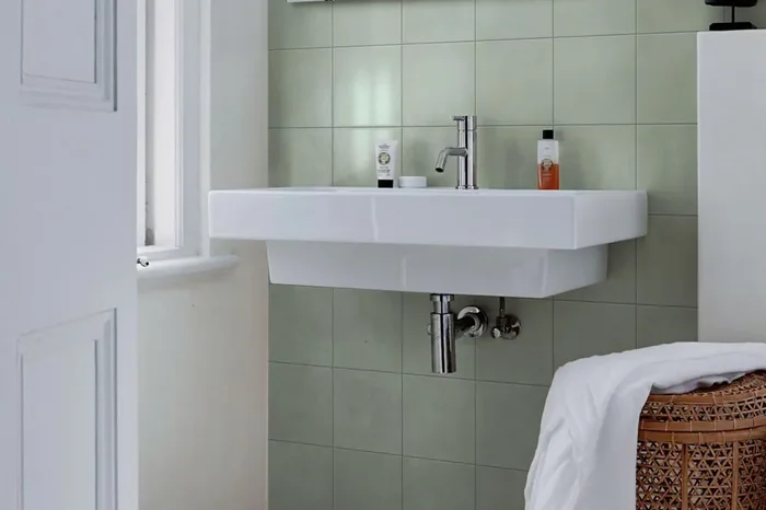 Fliese Zementoptik grün 20×20 cm Feinsteinzeug „Contrasti Celadon“ Ragno by Marazzi