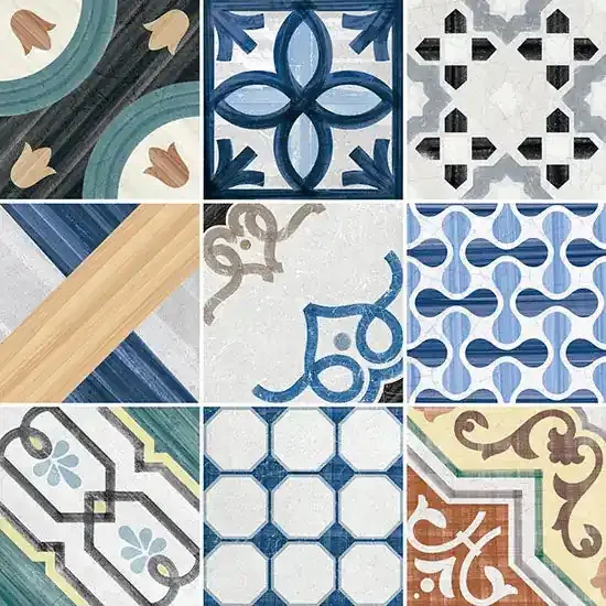 Fliesen in Maiolica-Optik Cementine Shiny glanz 20×20 Mix Colors