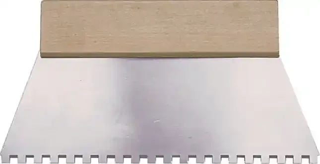 Fliesenkleber-Spachtel 8×8 Zahnung 180mm breit mit Holzgriff Hufa