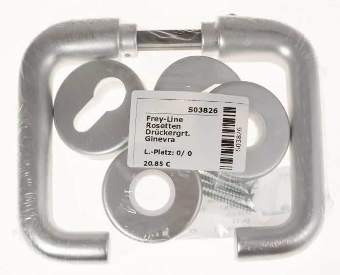 Frey-Line Rosetten Drückergrt. Ginevra 1004E-21-1, PZ geloche, Oberfläche ALU