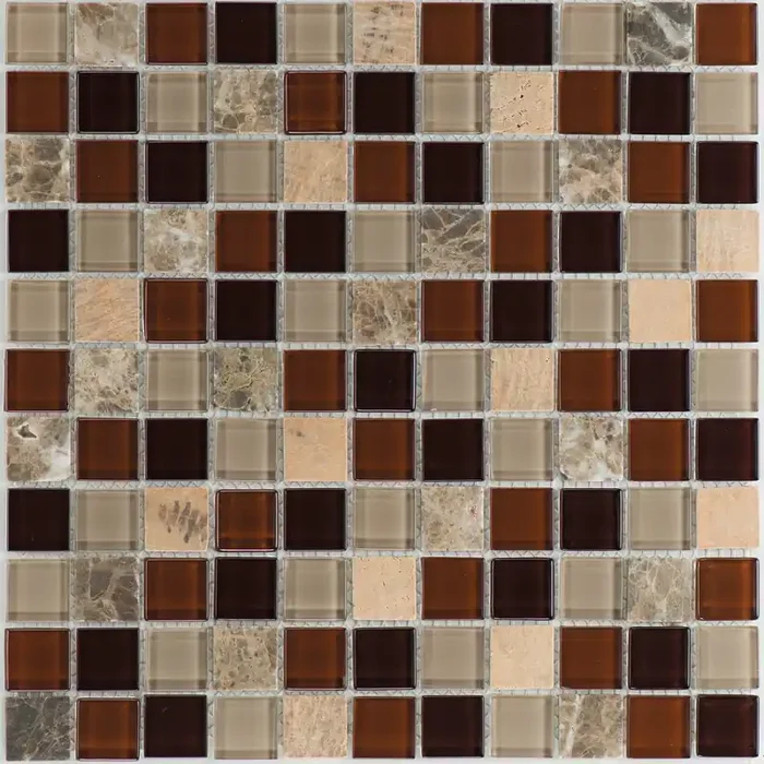 Galicia Marron Yellowstone Glas Brown Mix Mosaik – – 30×30
