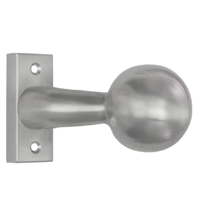 gekröpfter Kugelknopf fest, oder festdrehbar auf Rosette, Edelstahl, 005/340/501