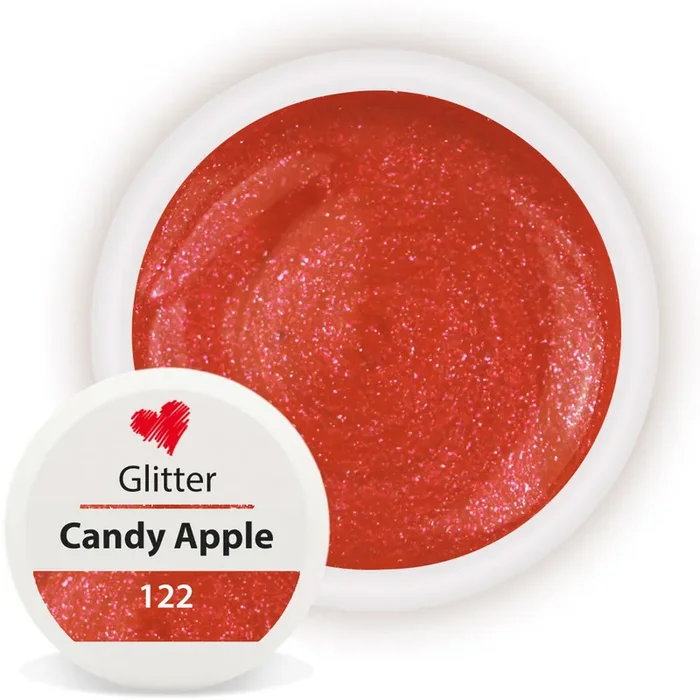 Glitter Farbgel 122 Candy Apple 5ml
