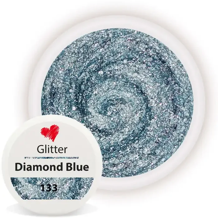 Glitter Farbgel 133 Diamond Blue 5ml