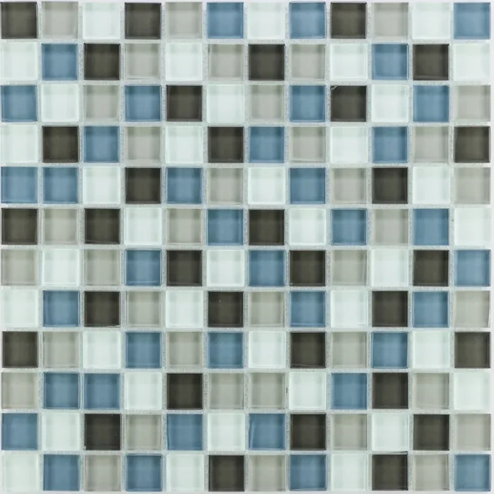 Grau Blau Weiß Mosaik – – 30×30