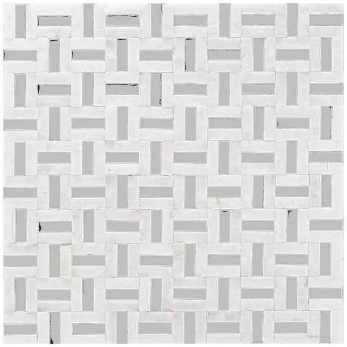 Greek White Silber Alu Mosaik – – 30×30