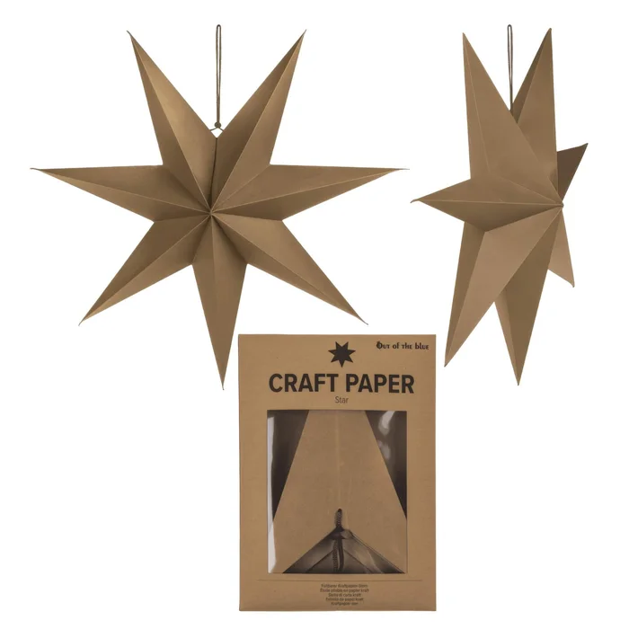 Großer faltbarer Kraftpapier Stern ca. 60 cm Weihnachtsstern