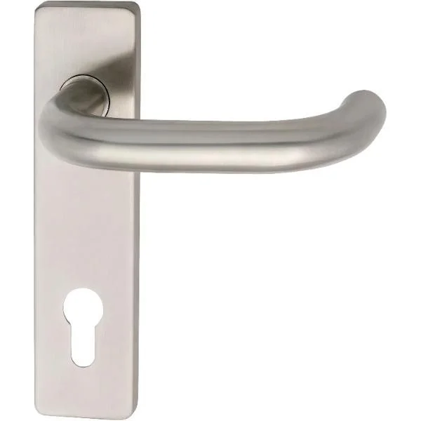 Grundmann FH-Drückergarnitur GEOS 1754/D52K – auf Kurzschild PZ88, 38 – 43, Edelstahl matt