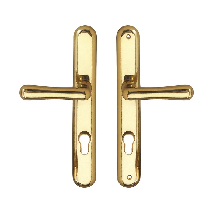 Grundmann GRUNDMANN Sicherheitsdrückergarnitur ELEGANT, PZ88, Messing messingfärbig PVD