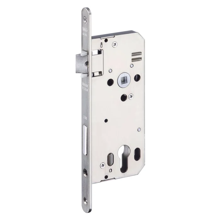 Grundmann WG Einstemmschloss 421 RK, PZW, links, DM 50, Stahl verzinkt silberfärbig