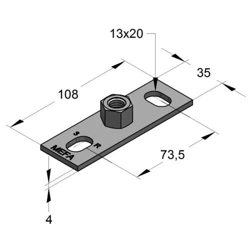 Grundplatte Typ I M8 – M1/2