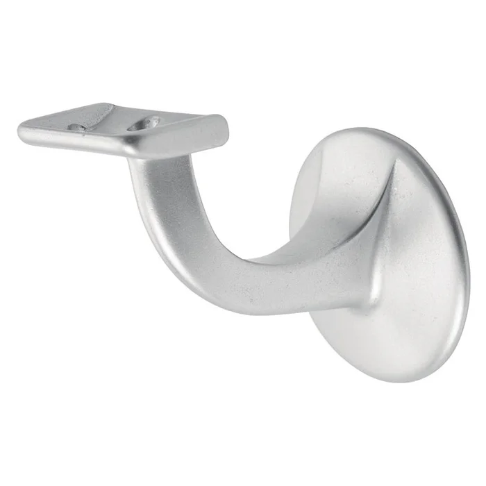 Handlaufträger Aluminium silberfarbig eloxiert, gerade Auflage, Wandabstand 65 mm