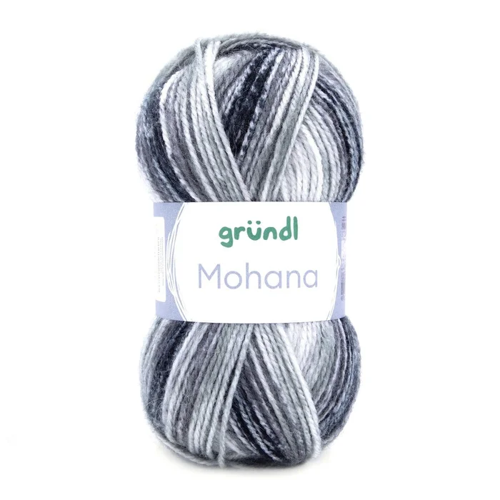Handstrickgarn Mohana (grau-anthrazit-schwarz)
