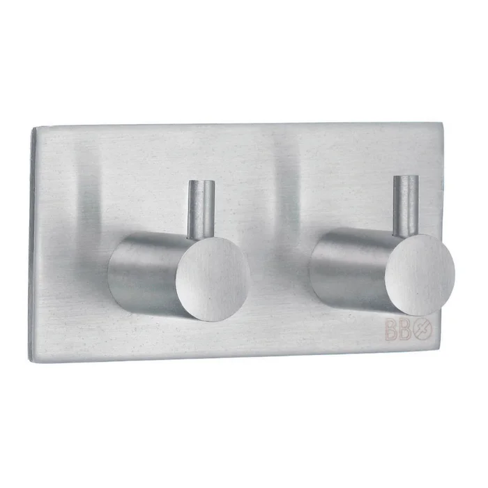 Handtuchhaken, Armaturen Beslagsboden, gebürsteter Stahl, doppelt