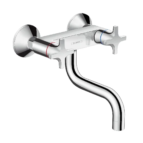 Hansgrohe 2-Griff Küchenmischer Wandmontage Lowspout