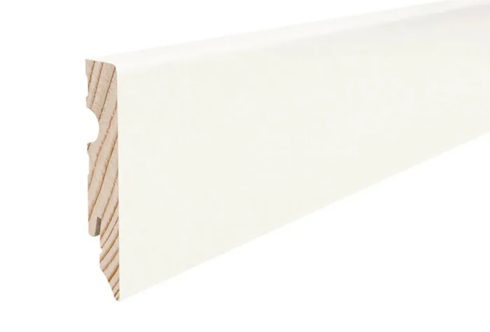 HARO Sockelleiste Parkett weiß 15×80 mm (Kubus) foliert, überstreichbar