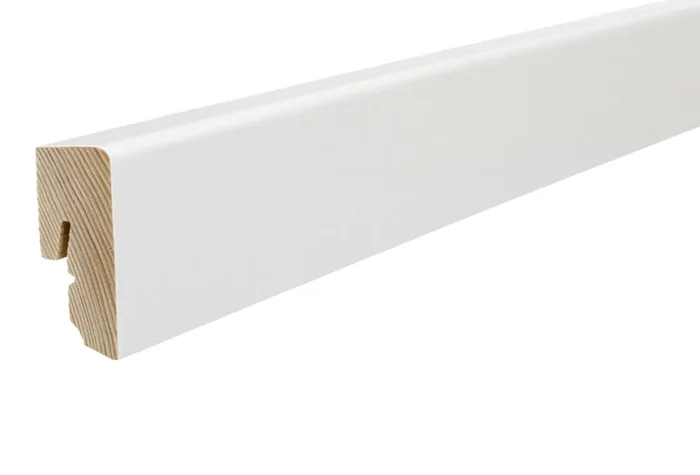 HARO Sockelleiste Parkett weiß 16×40 mm (Kubus) foliert, wasserresistent