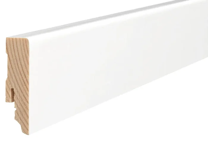 HARO Sockelleiste Parkett weiß 16×58 mm (Kubus) foliert, matt-optik RAL 9016