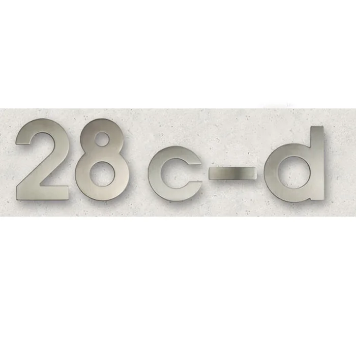 Hausnummer aus Edelstahl, matt gebürstet – 145 mm hoch