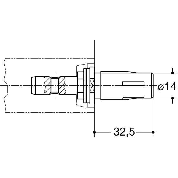HEWI #BA5.2 HEWI Befestigungszubehör BA 5.2 gerade – TS 40 – 50mm, Stahl verzinkt
