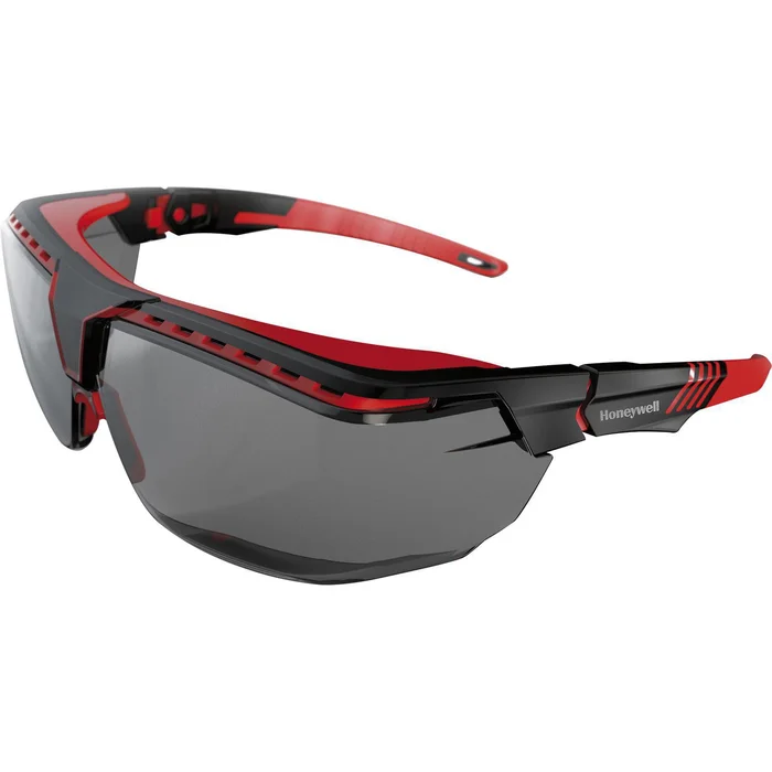 Honeywell Schutzbrille Avatar OTG graue Sichtscheibe Rahmen schwarz/rot