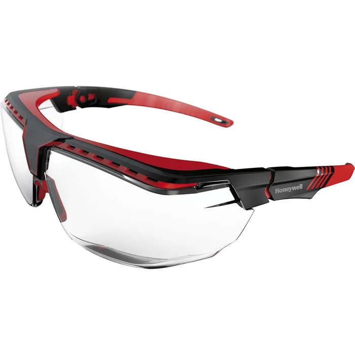 Honeywell Schutzbrille Avatar OTG klare Sichtscheibe Rahmen schwarz/rot