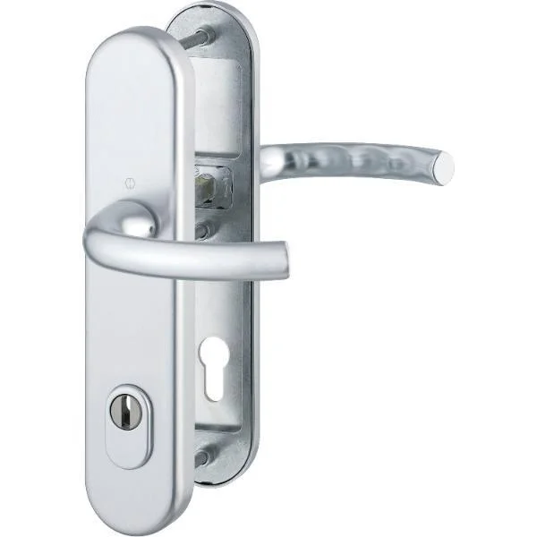 Hoppe SH-Drückergarnitur TÔKYÔ-auf Schild PZ88, 67-72, mit Kzs., silber