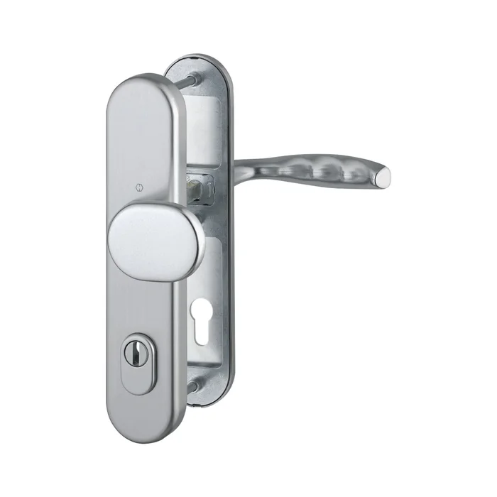 Hoppe SH-Wechselgarnitur NEW YORK-auf Schild PZ88, 62-72, Kzs., Kl3, Edelstahl Eff.