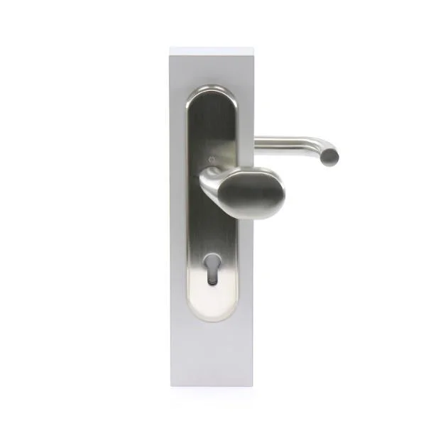 Hoppe SH-Wechselgarnitur PARIS auf Schild PZ72, 42-47, ohne Kzs., Edelstahl matt