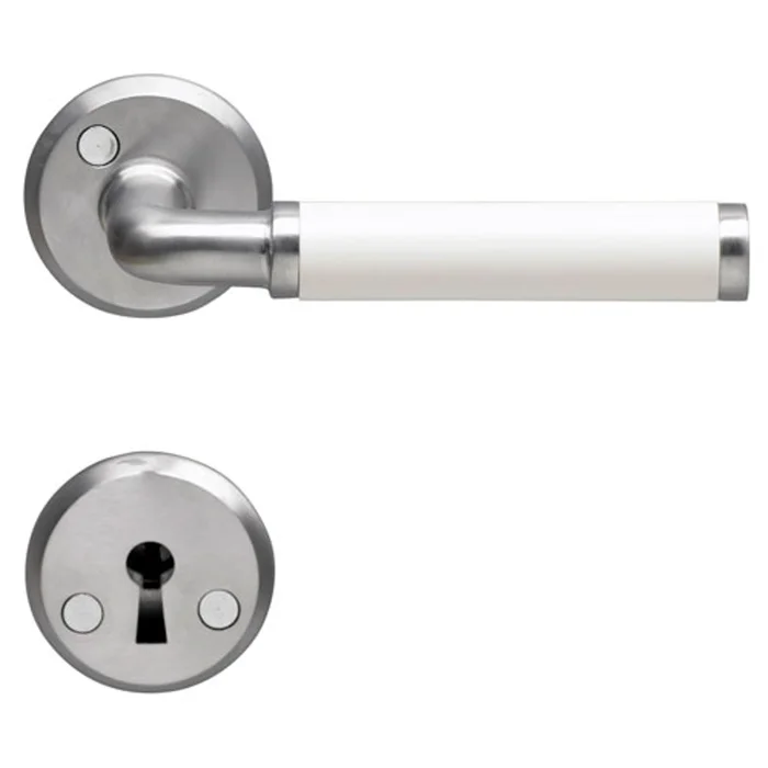 Innentürgriff A384 Weiß/Br Chrom Habo